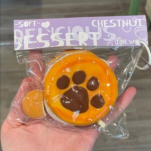 Orange Paw Print Squishy Toy